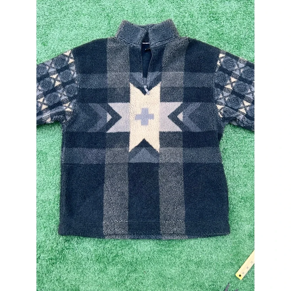 The North Face Vintage Sherpa Fleece Quarter Zip Southwestern‎ Star Mens Large